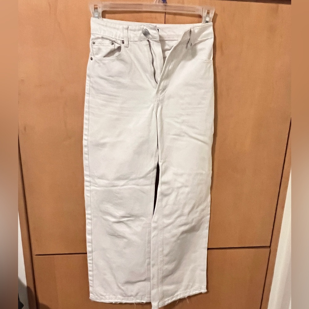 Glasson super high rise 90’s straight leg white jeans size 6